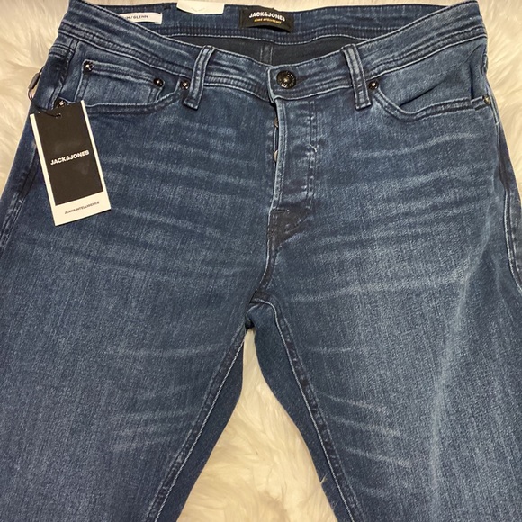 Jack & Jones Denim Men’s Blue Jeans Skinny Glenn Waist Size 32 Leg 32 NWT - Picture 2 of 9